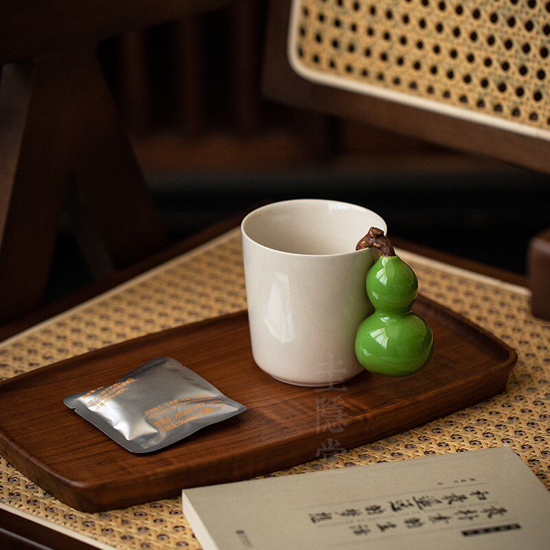 圭隐堂创意葫芦陶瓷茶杯马克杯手工家用水杯个人杯办公室泡茶杯子