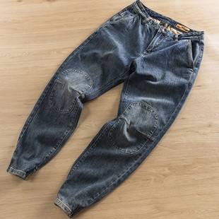 工作裤男纯棉加绒耐磨宽松电焊防烫牛仔裤劳保工作服加厚工装裤子