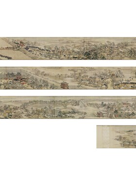 清 王翚杨晋康熙乾隆南巡图 国画手卷收藏展出高清微喷客厅装饰画