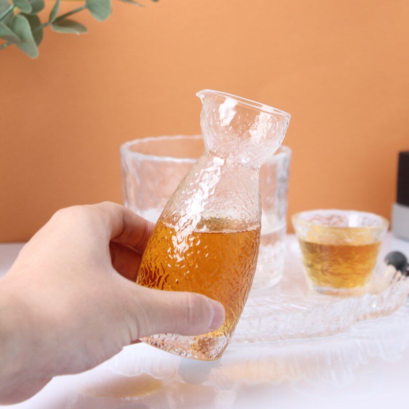 鹰嘴冰露玻璃高级感小白酒杯子家用烈酒具分酒器酒盅果酒米酒梅酒