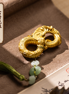 朱炳仁铜 富贵无极手把件招财蛇生肖随手盘玩高档礼物