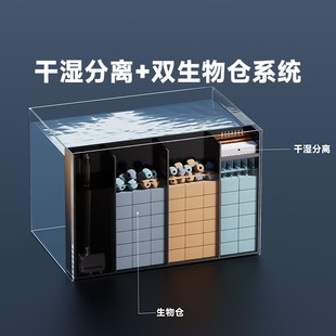 鱼缸背滤过滤器干湿分离盒过滤盒亚克力水族箱过滤系统整套侧滤盒
