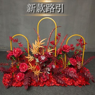 新款婚庆路引绢花花架爱的n次方路引婚礼堂通道布置排花花艺布置