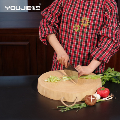 优杰银杏木菜板白果树砧板实木粘板圆树墩家用去皮案板宝宝辅食板
