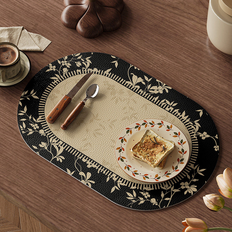 椭圆形餐垫高级感防水防油免洗防烫耐高温西餐垫隔热垫碗垫杯垫,居家布艺,餐垫,淘宝优惠券,粉丝福利购,淘宝优惠卷