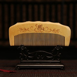白象梳篦 天然小叶黄杨木梳子女男士专用按摩梳经络梳刻字赠友人