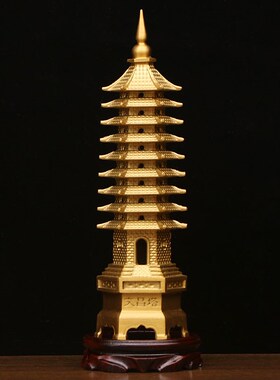 铜文昌塔十三层精工款办公室书房卧室书桌9层13层黄铜文昌塔摆件