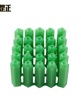 M6绿色塑料膨胀管6厘膨胀螺丝墙塞胶塞胶栓胶粒膨胀管螺丝直通型