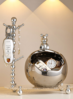 玄关钥匙收纳盒入户进门口鞋柜钥匙挂架神器置物盒家居装饰品摆件