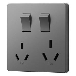 86型二开六孔双三孔10A插座16a大功率空调热水器6孔暗装电源插座