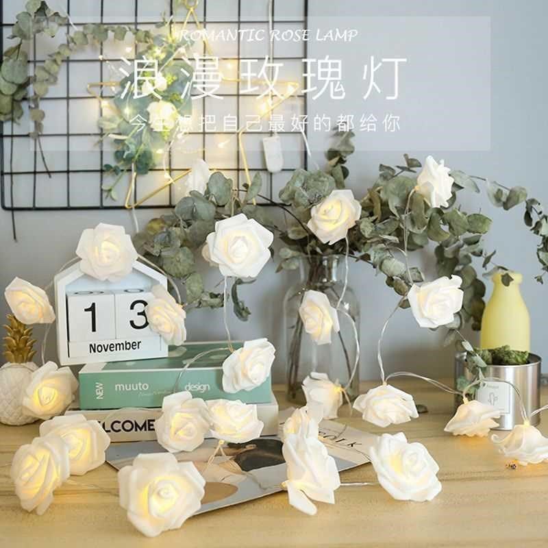 led玫瑰花藤条挂灯浪漫求婚场景布置少女宿舍卧室房间装饰小彩灯,家装灯饰光源,户外吊灯,淘宝优惠券,粉丝福利购,淘宝优惠卷