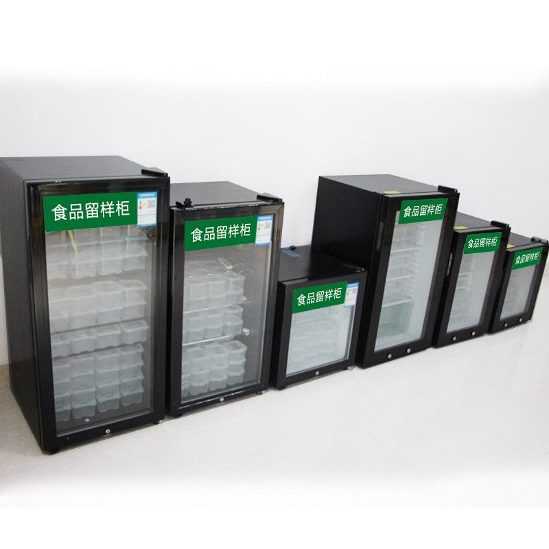双锁留样冰箱学校食堂食品保鲜专用带锁冰箱玻璃门冰吧医院冷藏柜