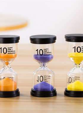 儿童沙漏计时器10/30/60分钟一小时时间管理防摔刷牙漏斗沙流沙瓶
