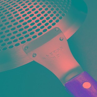 加厚不锈钢木柄漏勺酒店用捞面饺子过滤网油炸品沥油勺商用大笊篱