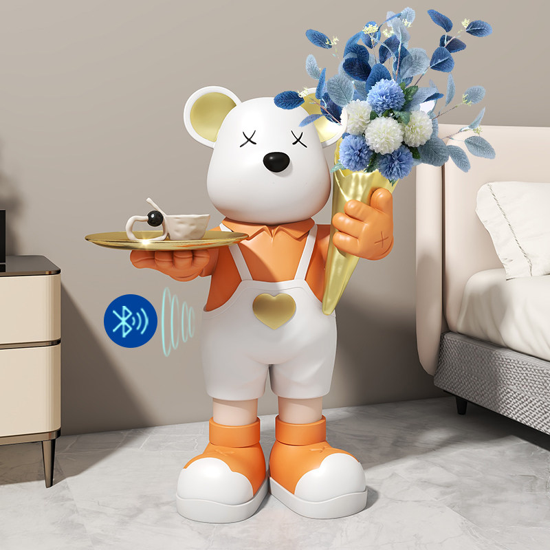 暴力熊客厅摆件玄关落地花瓶轻装饰品奢高级感沙发旁乔迁新居礼品,家居饰品,落地摆件,淘宝优惠券,粉丝福利购,淘宝优惠卷