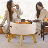 围炉煮茶桌炭烤火炉子家用室内烤肉火盆冬日聚会取暖烧烤架全套装