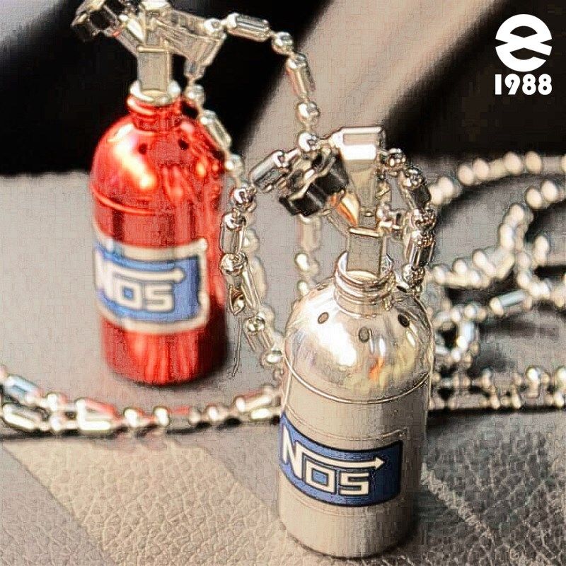 NOS氮气瓶汽车后视镜香薰车挂创意潮铝合金改装挂件装饰车载香水