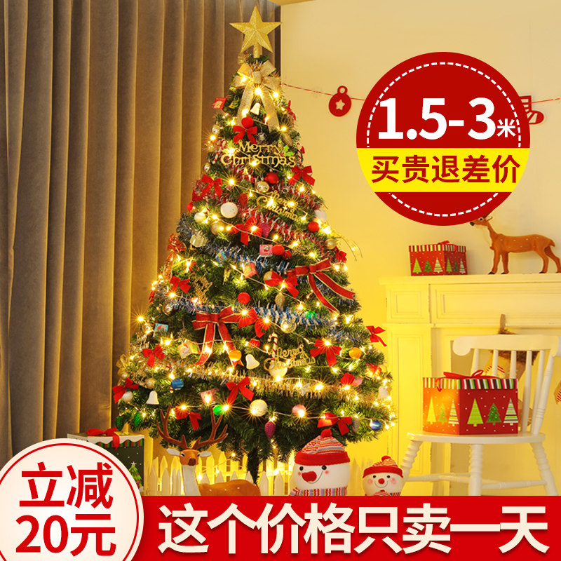 耶诞树2023新款家用摆件diy装饰品套餐仿真耶诞节发光带灯创意