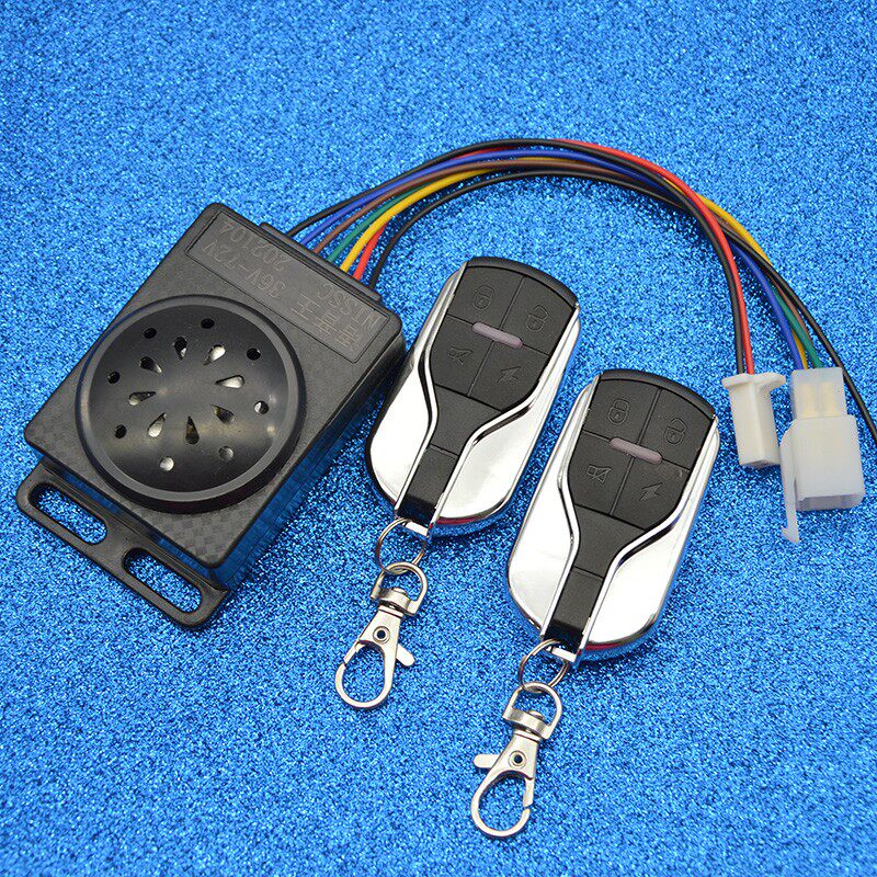 电动车语音王防盗器48v60v72v伏电瓶车三轮车防盗报警器遥控钥匙