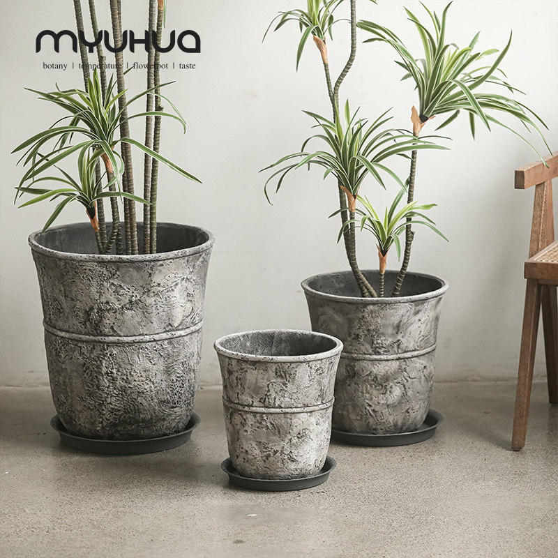 复古做旧水泥花盆大号宽口家用加高落地龙血树铁树大型绿植种树盆,家居饰品,花盆,淘宝优惠券,粉丝福利购,淘宝优惠卷