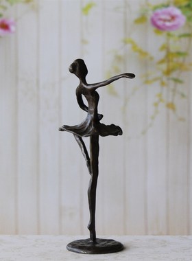 欧式铸铁风情创意设计抽象人物摆件工艺新芭蕾单人舞家居装饰软装