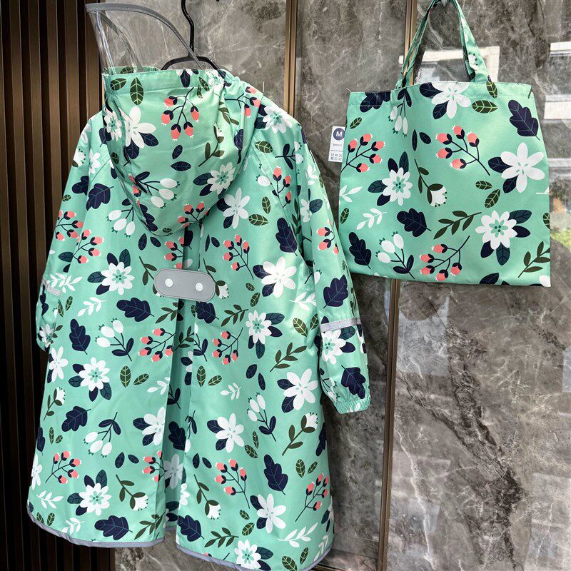 高品质卡通儿童雨衣带书包位女童宝宝幼儿小学生连体长款防护雨披