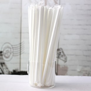 一次性果汁饮料白色吸管儿童鲜奶吧牛奶吸管独立包装带弯头 500支