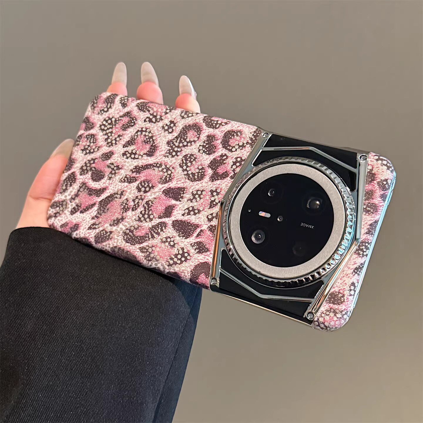 适用华为mate80pro手机壳70RS非凡大师轻奢复古粉红豹纹mate60pro+保护套超薄防摔皮革手感外壳高级感男女
