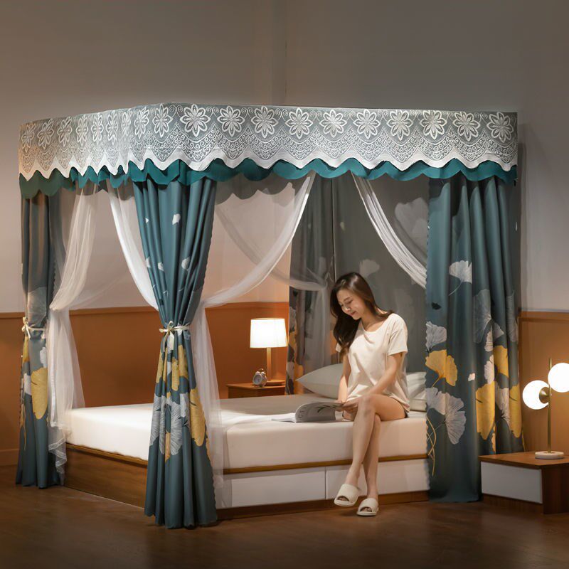拉链款双层双杆遮光布床帘蚊帐床幔落地支架防风家用卧室冬季保暖,床上用品,蚊帐,淘宝优惠券,粉丝福利购,淘宝优惠卷