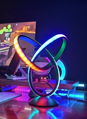 RGB电竞桌面氛围灯 拾音声控电脑APP智能灯 音乐律动节奏卧室台灯