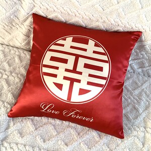 双面印花 光面缎布 结婚喜庆喜字抱枕沙发靠垫靠枕婚礼装饰枕套