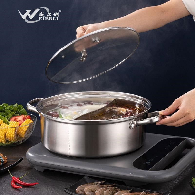 带盖火锅304不锈钢鸳鸯锅复底二味火锅盆家用清汤锅商用火锅锅具,厨房/烹饪用具,火锅,淘宝优惠券,粉丝福利购,淘宝优惠卷