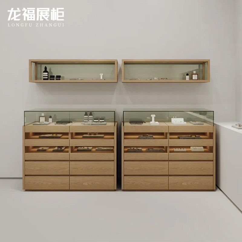 珠宝展示柜复古玉器陈列柜玻璃中岛柜台中式展柜