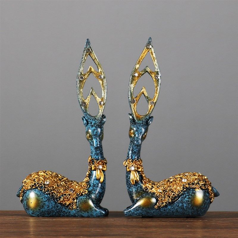 招财鹿客厅玄关装饰摆件家居创意欧式电视柜酒柜酒架软装工艺礼品,家居饰品,装饰摆件,淘宝优惠券,粉丝福利购,淘宝优惠卷