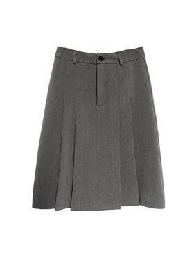 大码女士半身裙a字裙灰色裙子复古显瘦胖mm高腰中长款jk百褶裙冬