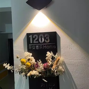 门牌感应灯氛围灯门牌号装饰灯门牌射灯照明灯智能感应小夜灯壁灯