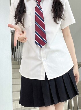 jk衬衫短袖长袖基础款学生制服套装夏季学院风抗皱收腰白色衬衣女