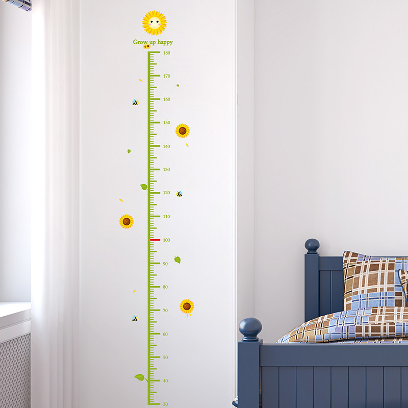 向日葵儿童宝宝测量身高贴纸幼儿园儿童房墙贴画墙壁墙面装饰自粘,家居饰品,软装墙贴,淘宝优惠券,粉丝福利购,淘宝优惠卷