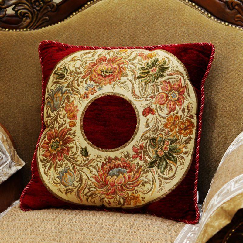 5折  欧式奢华古典丝绒金丝绣花床头靠垫沙发抱枕 高档厚面料多色,居家布艺,靠垫/抱枕,淘宝优惠券,粉丝福利购,淘宝优惠卷