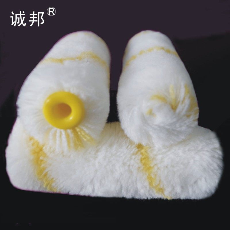 耐溶剂小滚芯修边角胶水涂料乳胶漆油漆滚筒刷4寸诚邦拇指滚芯