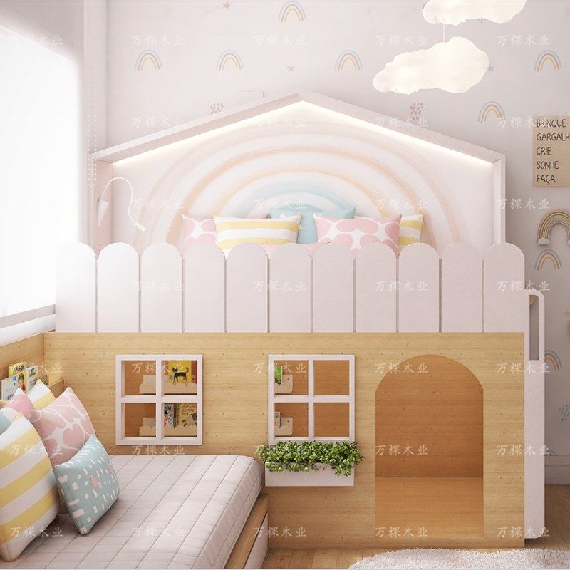 定制儿童床中高床上下双层床树屋床多功能城堡床小户型单层高架床,住宅家具,高低/子母床,淘宝优惠券,粉丝福利购,淘宝优惠卷