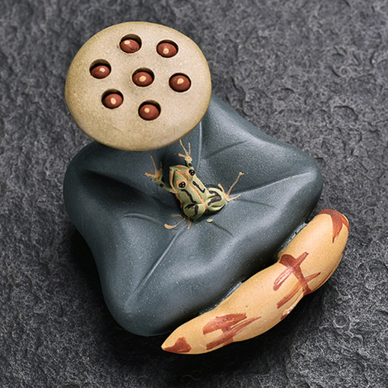 盖置 紫砂茶宠把玩 茶桌小摆件盖托陶瓷壶盖托创意茶道配件