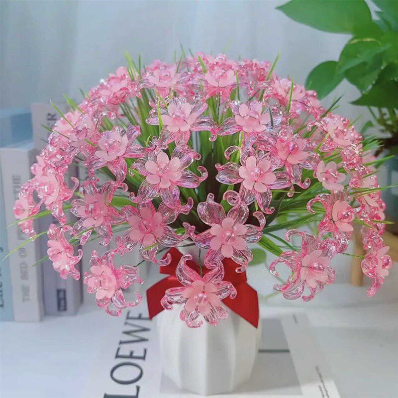水晶鸢尾花花手工编织花多彩清新材料包diy串珠炫彩五叶花瓣