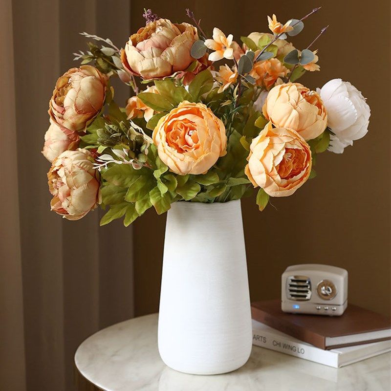 13头欧式包芯牡丹仿真花婚庆塑料花假花客厅餐桌摆花装饰花艺摆件,家居饰品,仿真花/假花,淘宝优惠券,粉丝福利购,淘宝优惠卷