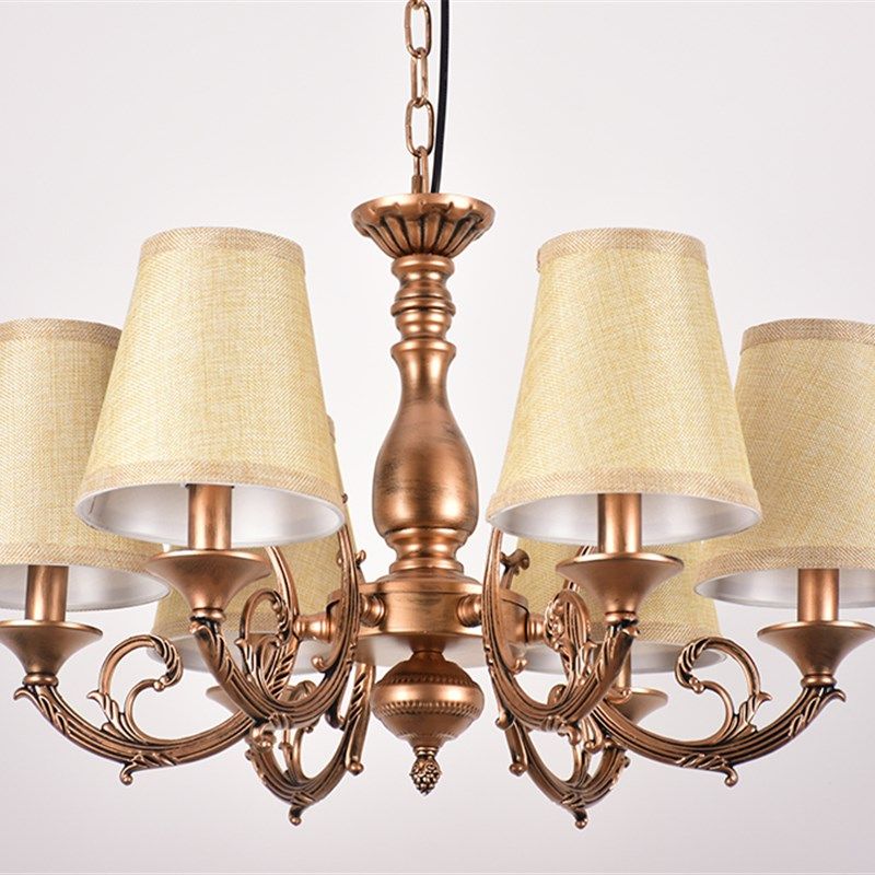 欧式复古铜色吊灯美式简约时尚客厅餐厅饭店铺卧室蜡烛铁艺灯具,家装灯饰光源,客厅吊灯,淘宝优惠券,粉丝福利购,淘宝优惠卷