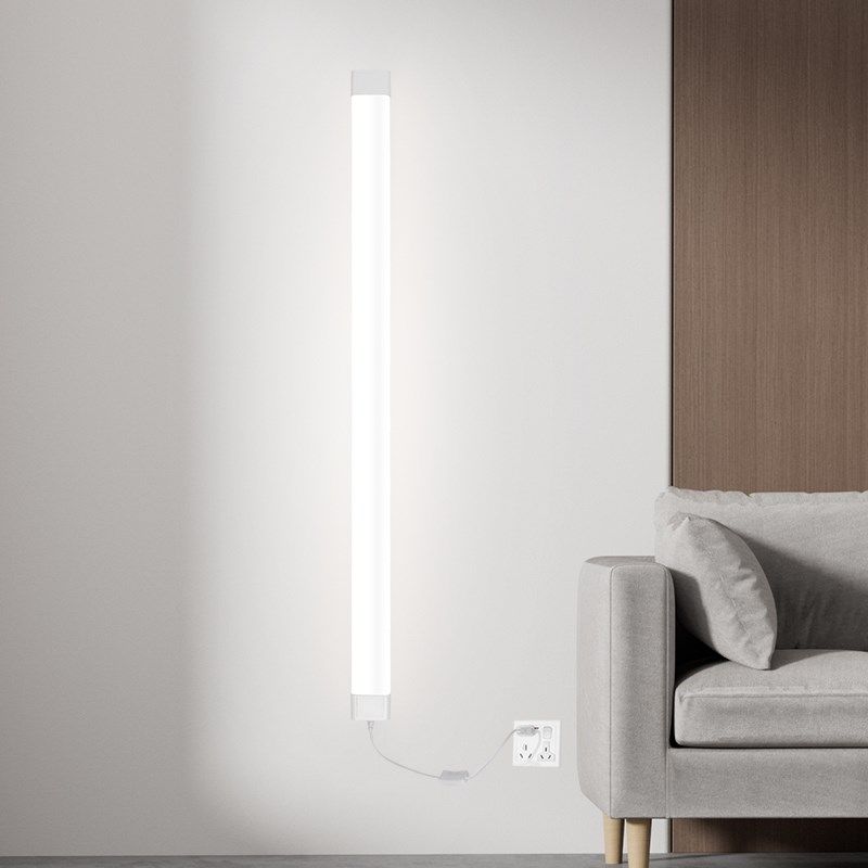 led长条灯T8免安装吸顶商用一体灯管室内插头直插式超亮照明灯