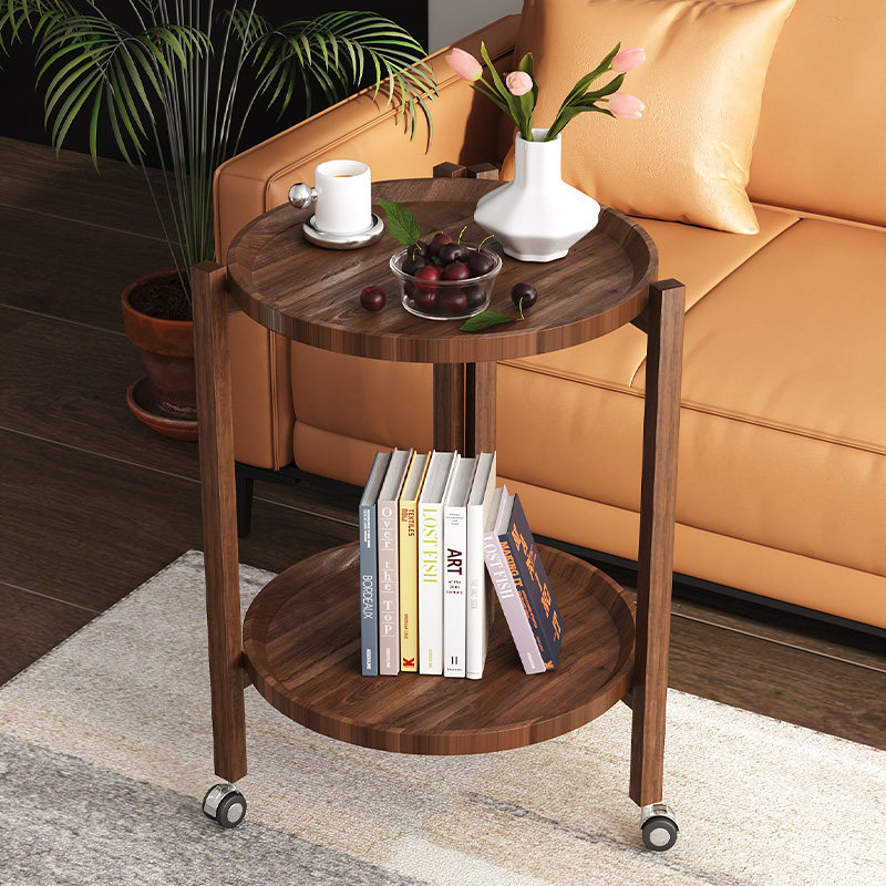 边几可移动小茶几客厅沙发轻奢实木小桌子家用卧室床头双层小圆桌,住宅家具,移动边几/推车,淘宝优惠券,粉丝福利购,淘宝优惠卷