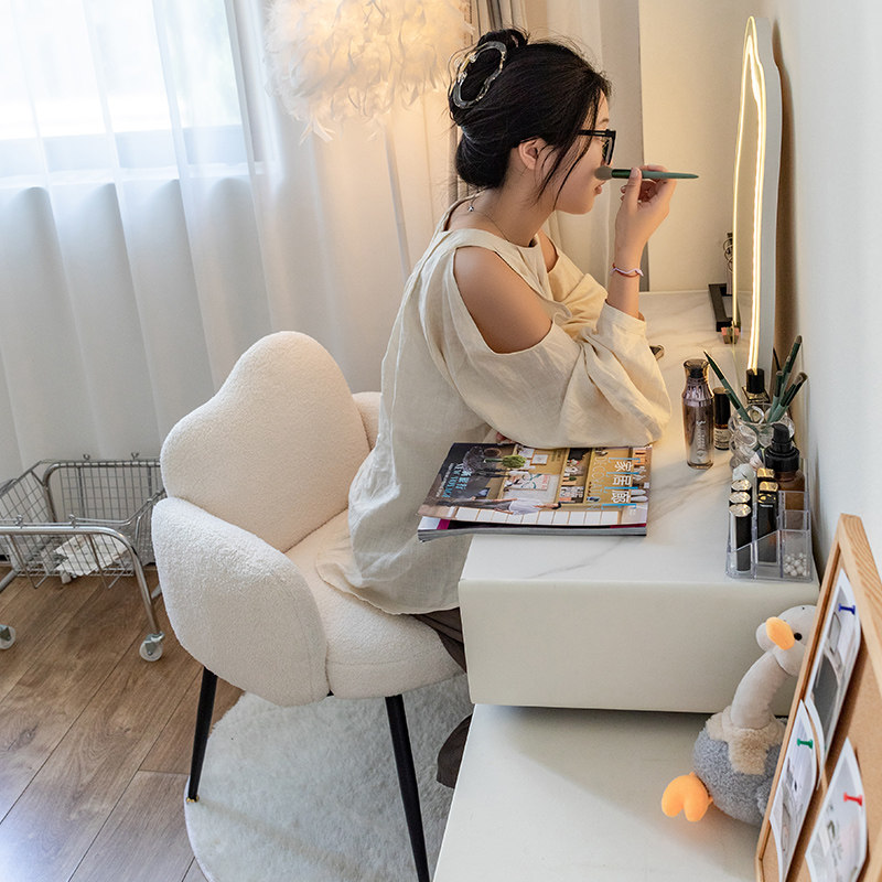 奶油风化妆椅梳妆台卧室可爱美甲学习书桌靠背女生家用网红梳妆凳,住宅家具,梳妆凳,淘宝优惠券,粉丝福利购,淘宝优惠卷