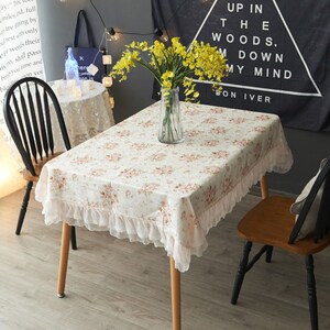珍珠松  布艺蕾丝茶几台布盖巾酒店田园餐桌布