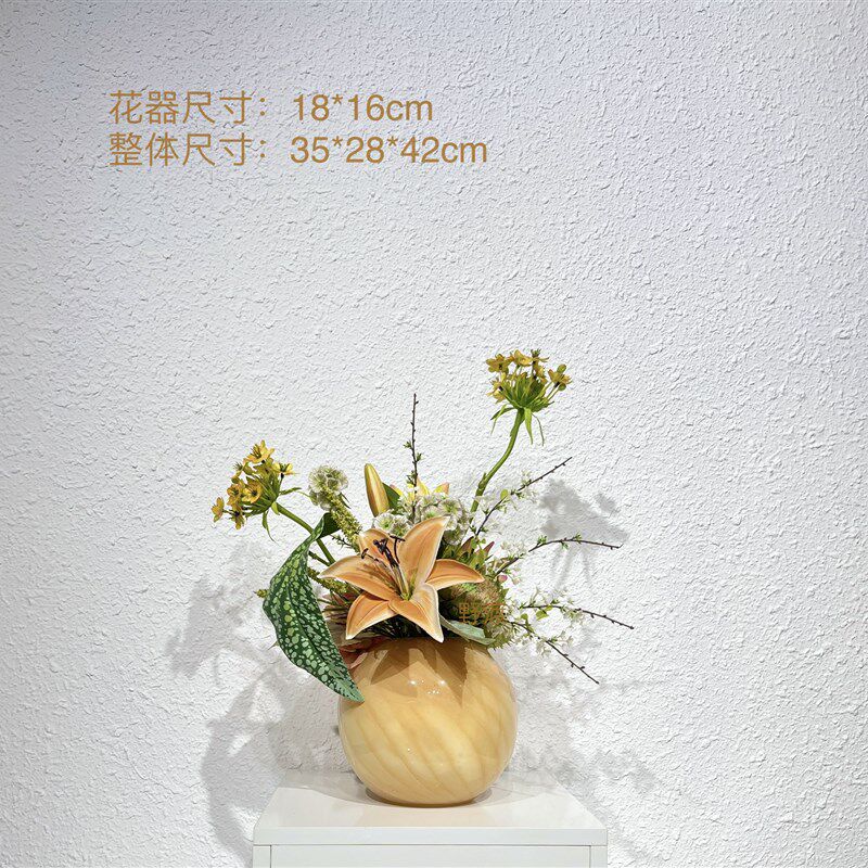迦南样板房售楼处酒店茶几餐桌洽谈桌展示柜家居饰品仿真花艺